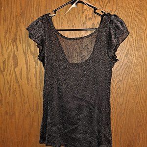 Heart And Soul Black Sparkle Top size Small New with Tags